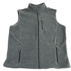 LLBean gray fleece vest, large tall